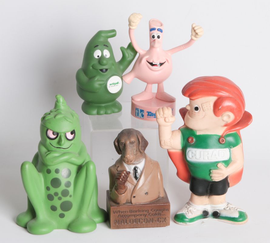 FIVE MEDICAL MASCOT FIGURES