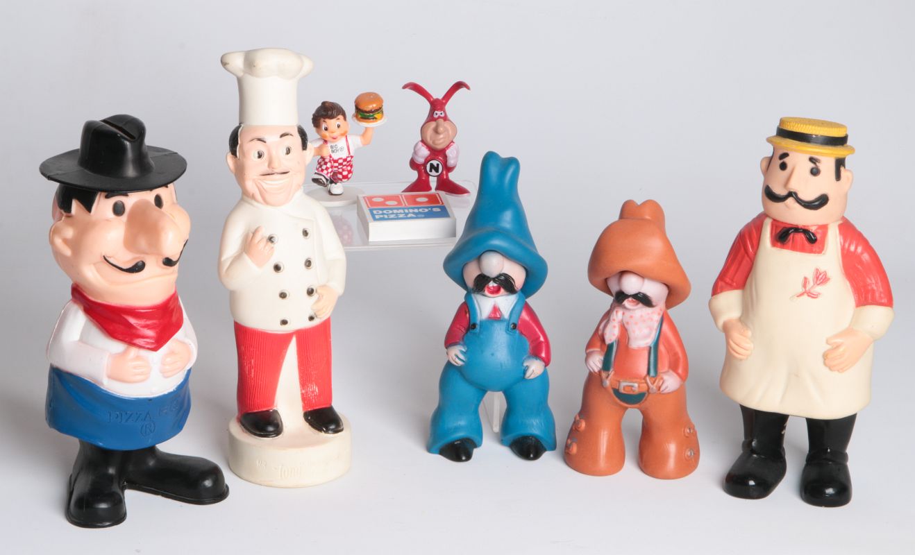 SEVEN FAST FOOD AND PIZZA ADVERTISING MASCOTS