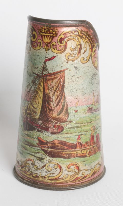 A VICTORIAN TIN LITHO CHILD'S PITCHER