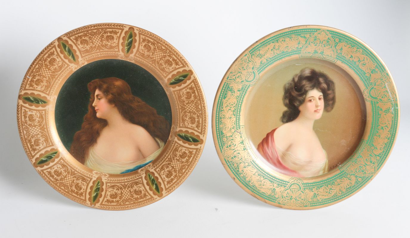 TWO VIENNA ART TIN LITHO ADVERTISING PLATES