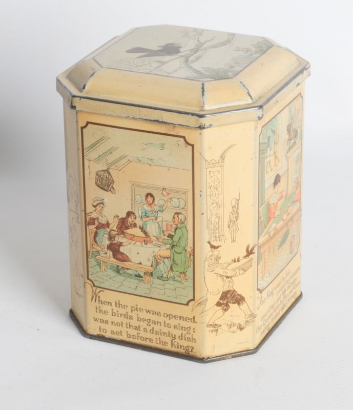 SONG FOR SIX PENCE' TIN LITHO TEA TIN