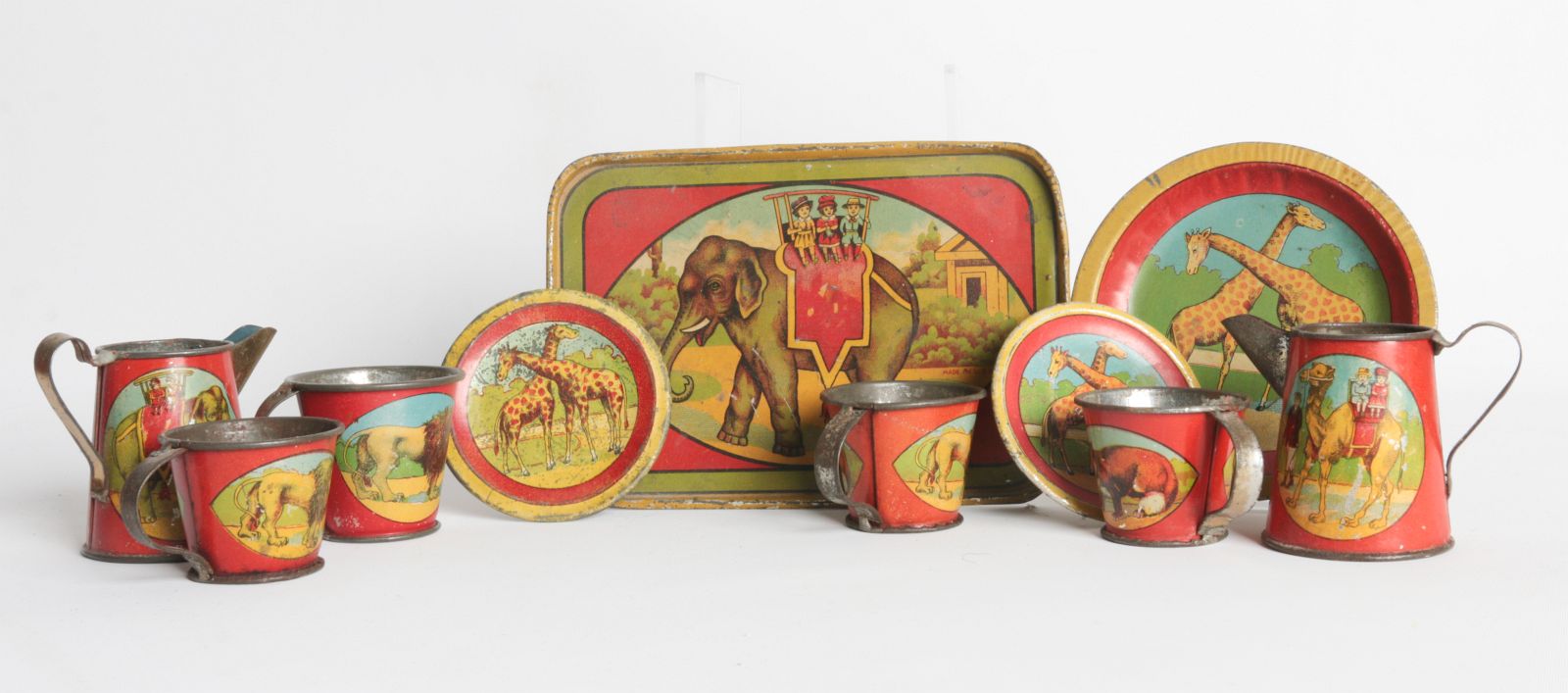 A 1910s CIRCUS/AFRICAN ANIMAL THEME TIN LITHO SET