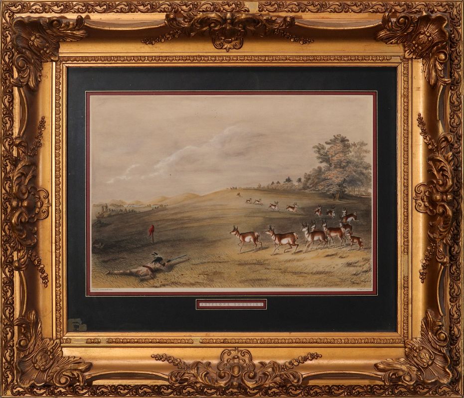 GEORGE CATLIN  (1796-1872) HAND-COLORED LITHOGRAPH