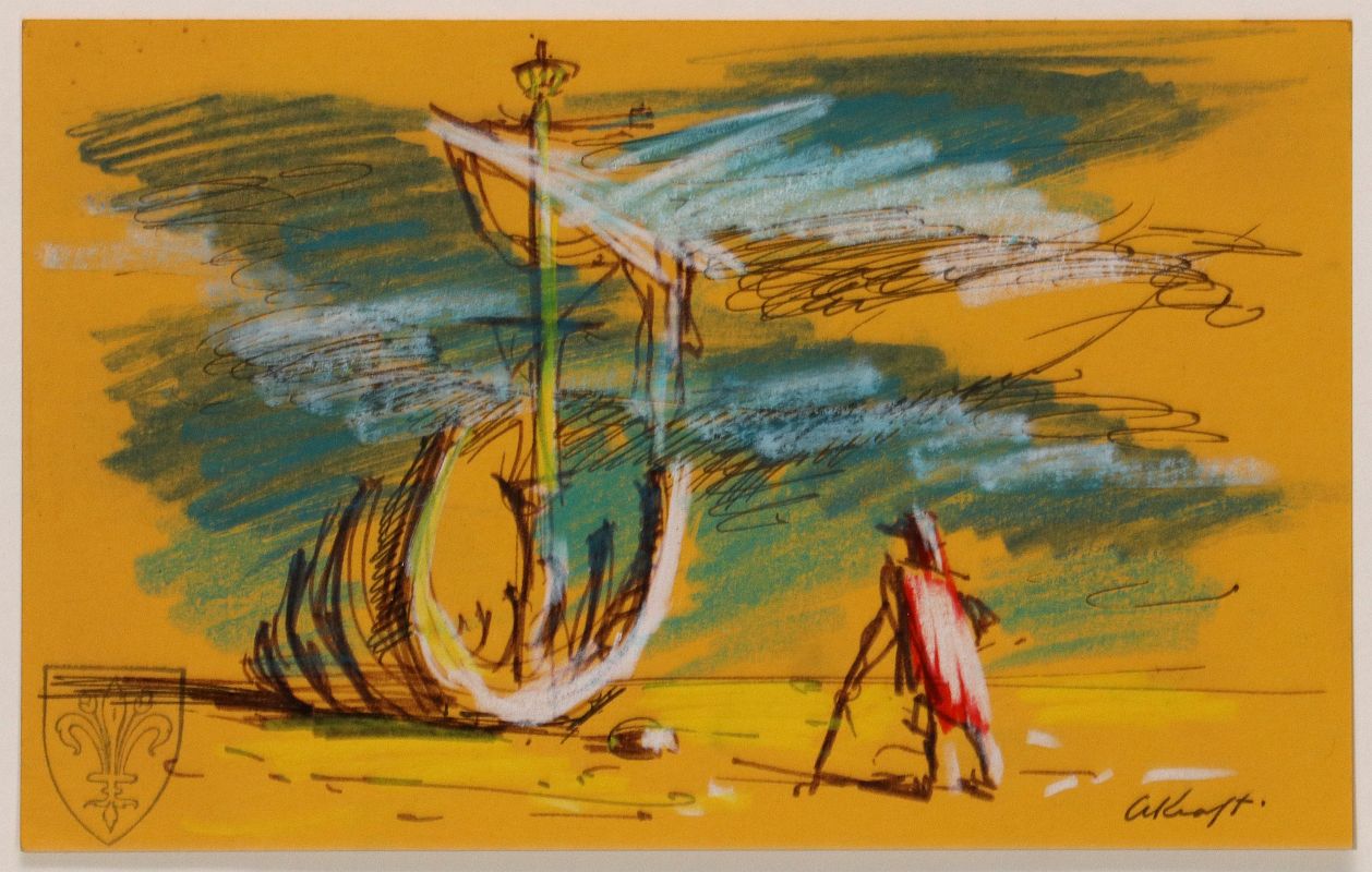 ARTHUR KRAFT (1922-1977) MIXED MEDIA ON PAPER