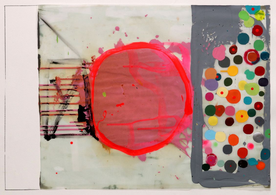 CHRIS DAVIS ACRYLIC AND SILKSCREEN ABSTRACTION