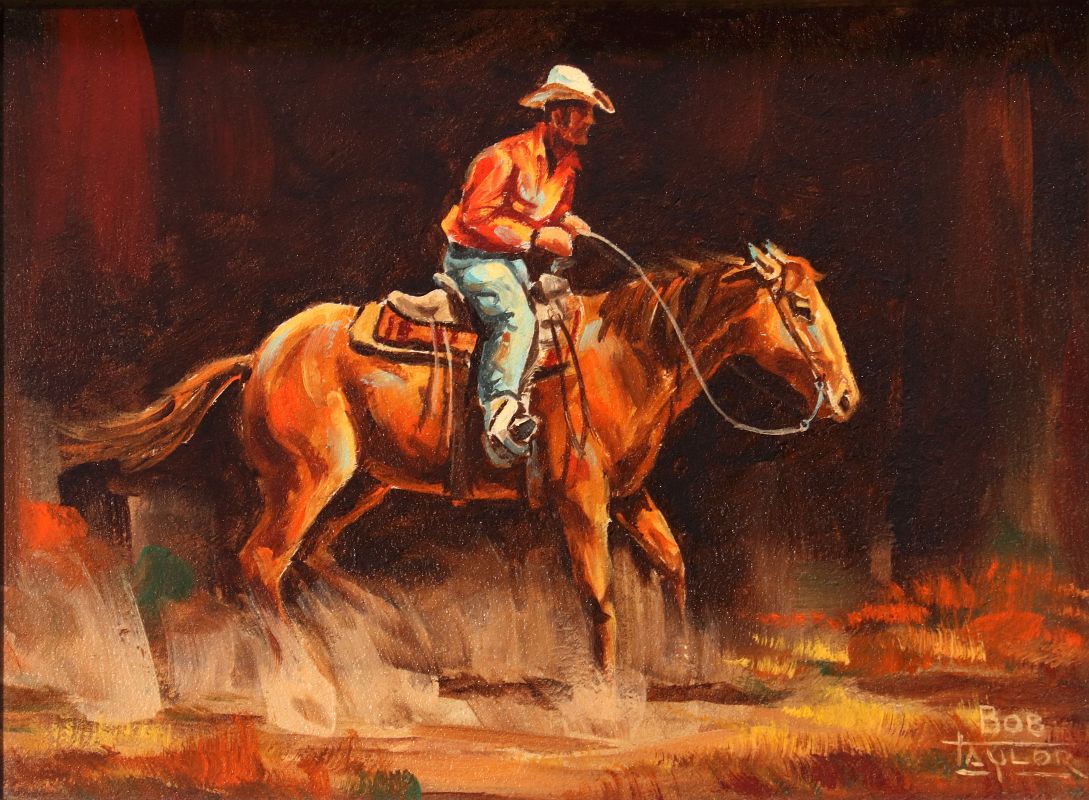 OIL ON ARTIST BOARD SIGNED 'BOB TAYLOR'