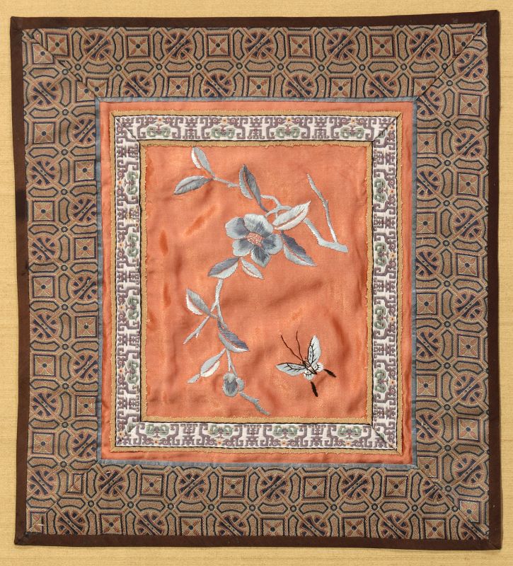 FOUR SILK EMBROIDERY PANELS