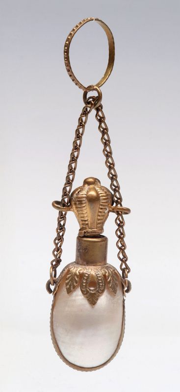 A VICTORIAN MOTHER-OF-PEARL CHATELAINE PERFUME