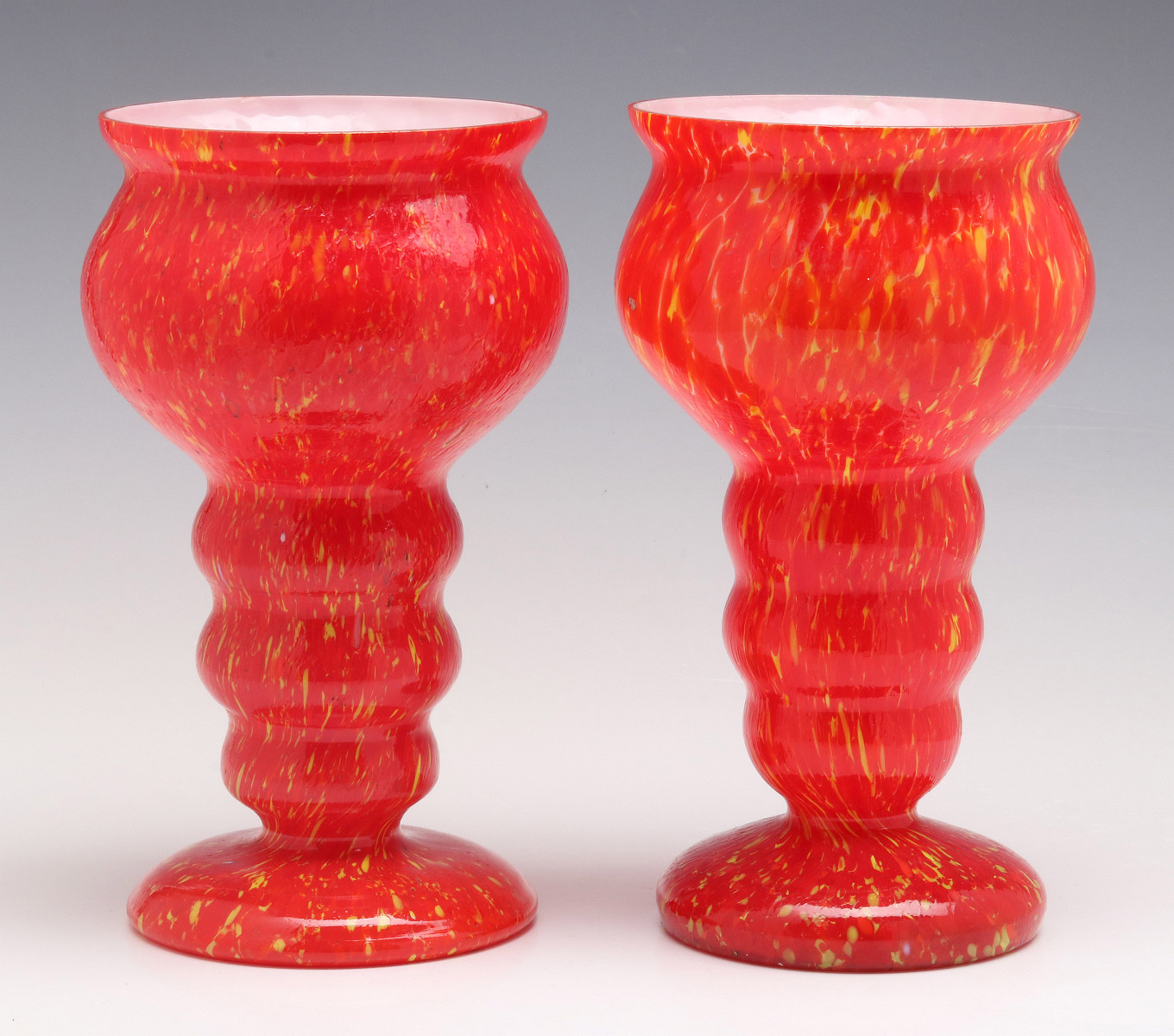 A PAIR OF CZECHOSLOVAKIAN ART GLASS VASES