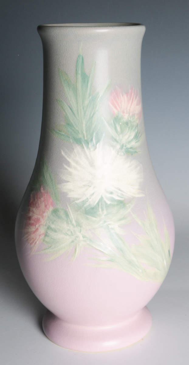 WELLER HUDSON VASE ARTIST SIGNED HESTER PILLSBURY