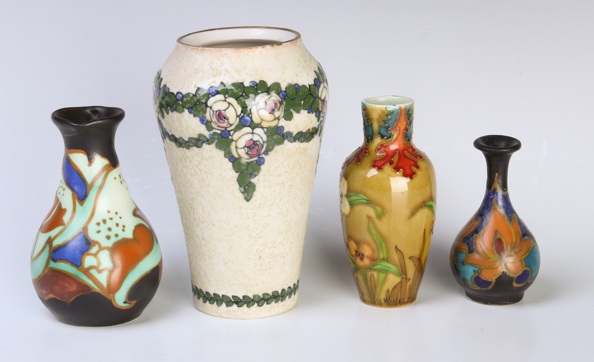 CIRCA 1920s EUROPEAN ART POTTERY CABINET VASES