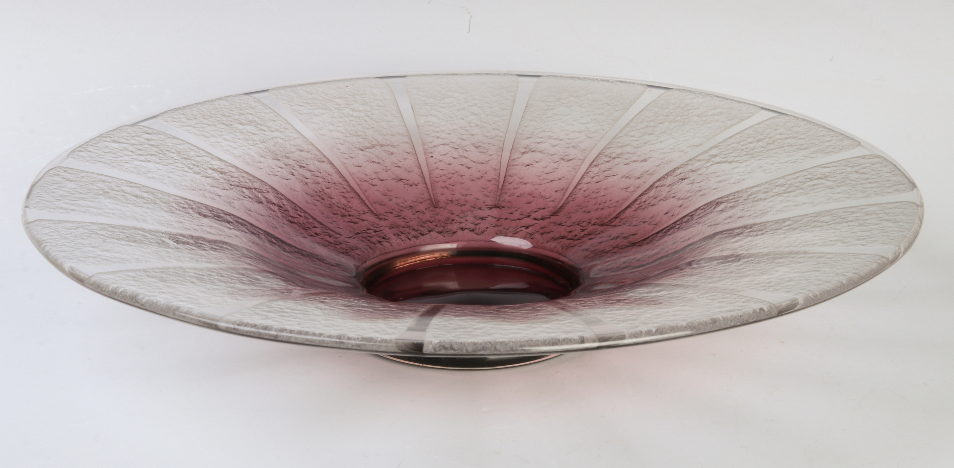 A SCHNEIDER ART DECO TEXTURED GLASS CONSOLE