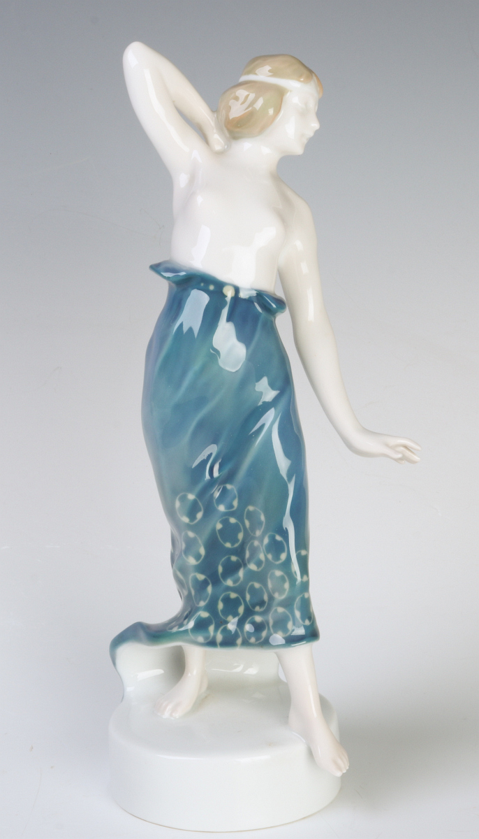 ROSENTHAL ART DECO SEMI-NUDE DANCER SIGNED BOEHS