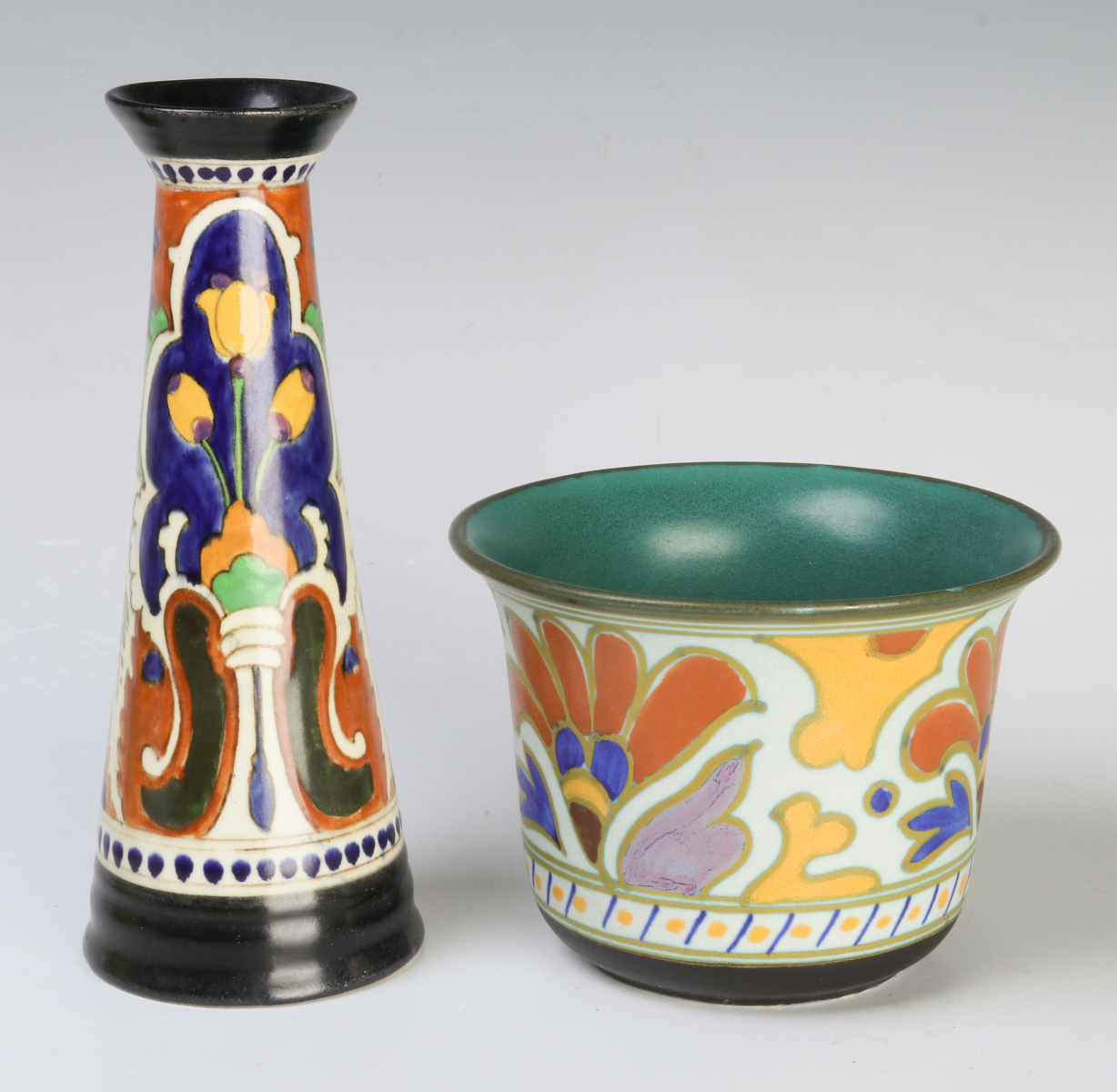 GOUDA ART POTTERY OBJECTS CIRCA MID 20TH CENTURY