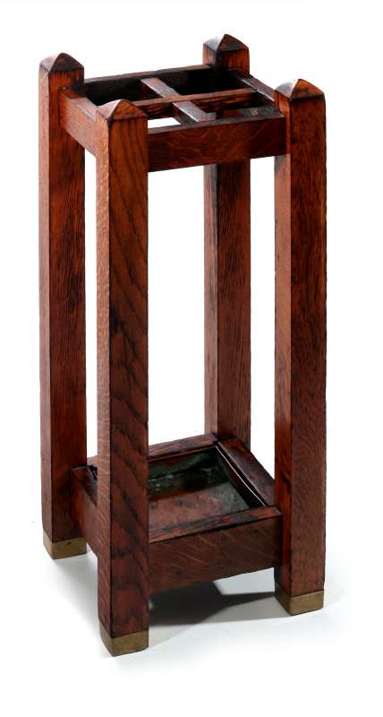 A GOOD OAK ARTS AND CRAFTS UMBRELLA STAND