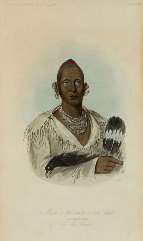 TWO HAND COLORED PRINTS G. CATLIN, J. HARRIS