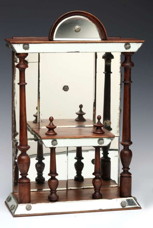 AN INTERESTING MIRRORED WHAT-NOT SHELF CIRCA 1875