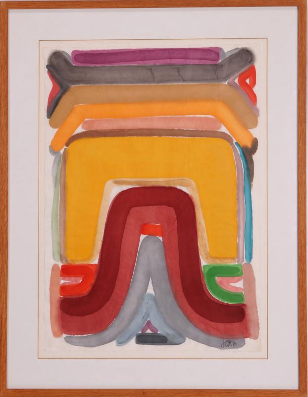 TWO LATE 20TH CENTURY ABSTRACT WATERCOLORS