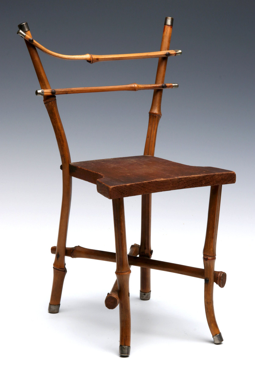 A DIMINUTIVE VICTORIAN BAMBOO DOLL CHAIR