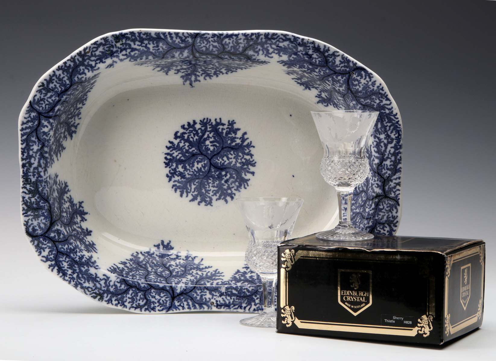 STAFFORDSHIRE TRANSFERWARE AND EDINBURGH CRYSTAL