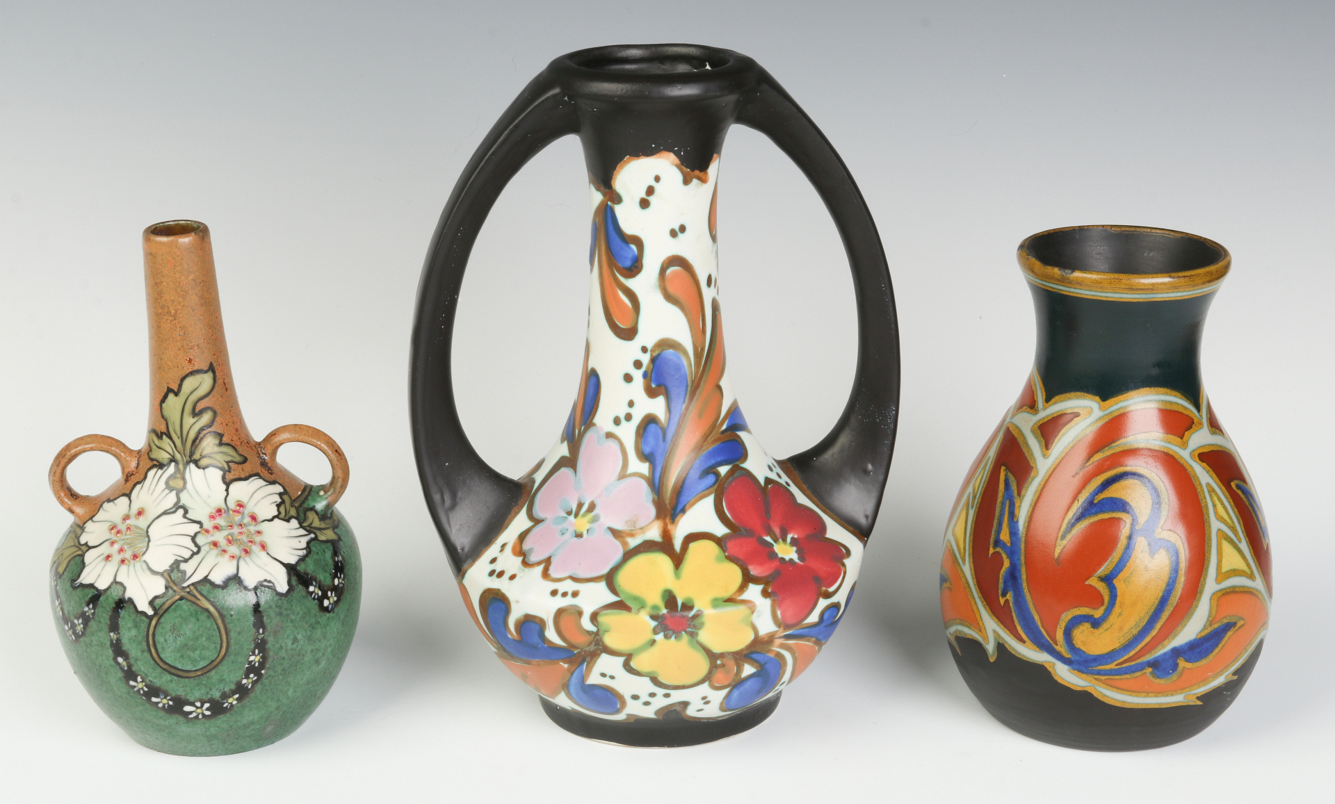 STELLMACHER AND GOUDA ART POTTERY VASES