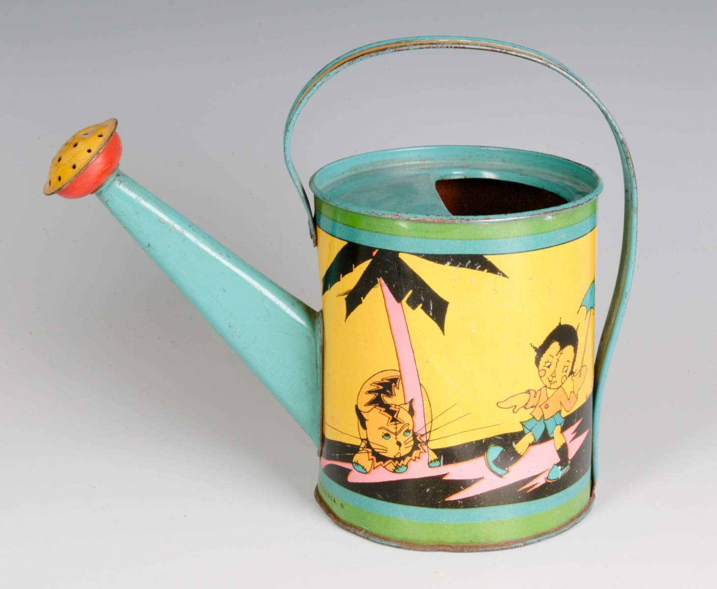 A FERN BISEL PEAT 'BLACK SAMBO' LITHO WATERING CAN