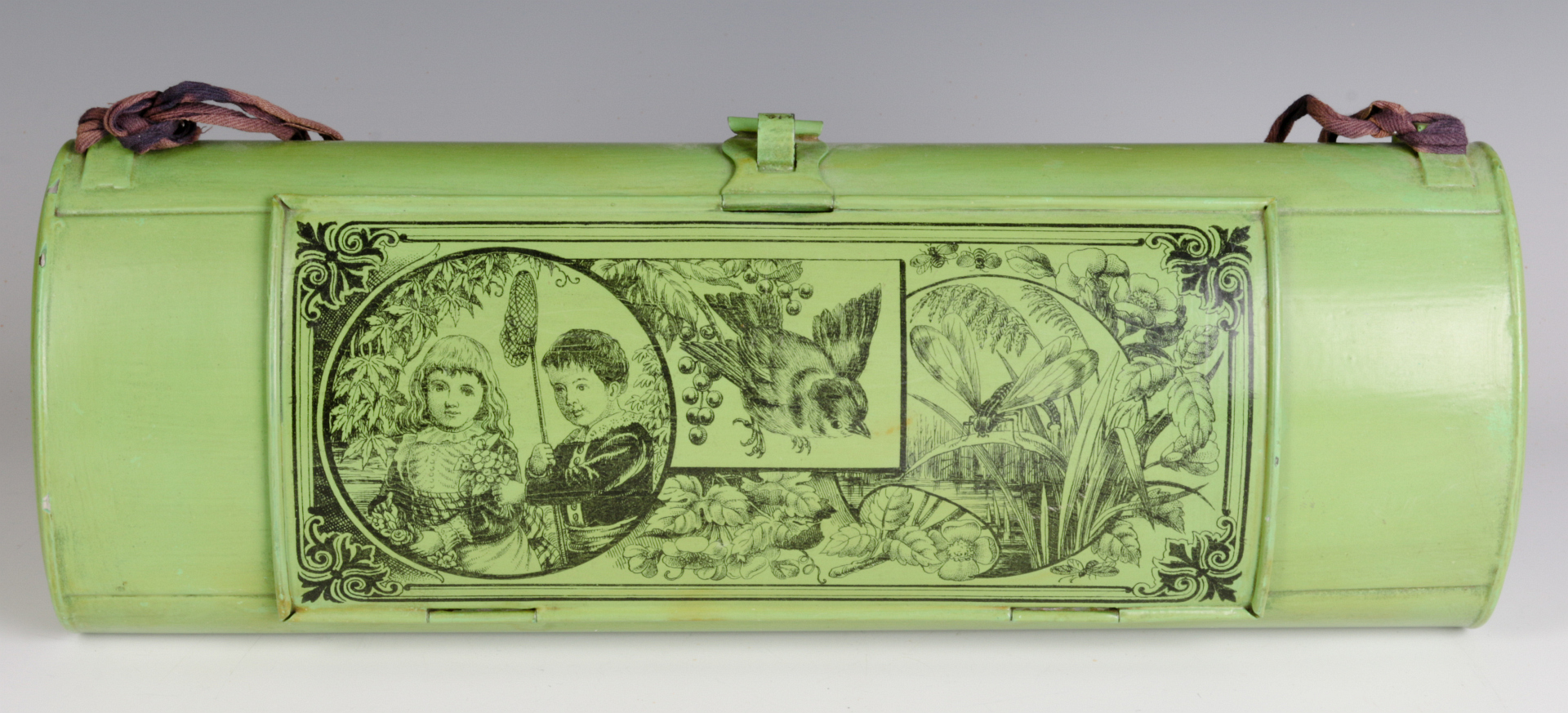 A GOOD 19TH CENTURY TIN LITHO VASCULUM
