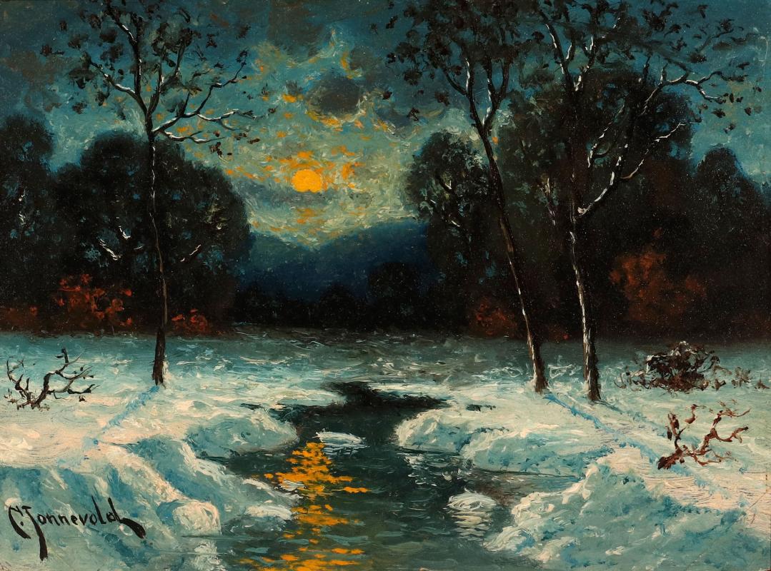 CARL HENRIK JONNEVOLD (1856-1955) OIL ON BOARD