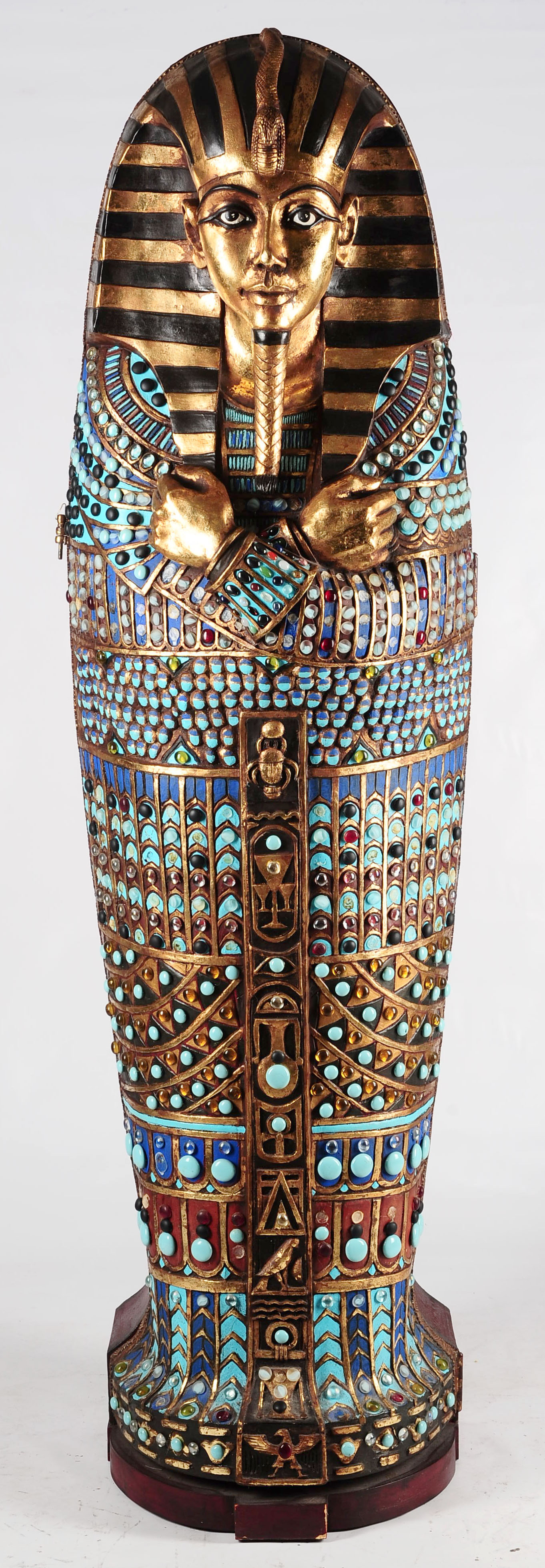 A DECORATIVE LIFE-SIZE 20TH CENTURY SARCOPHAGUS