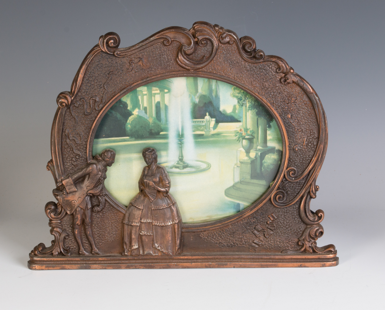 'COLONIAL FOUNTAIN' SCENE-IN-ACTION LAMP C. 1930s