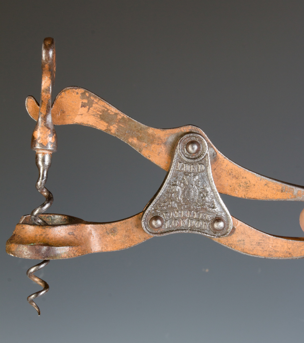 ANTIQUE TANGENT LEVER TWO-PIECE CORKSCREW