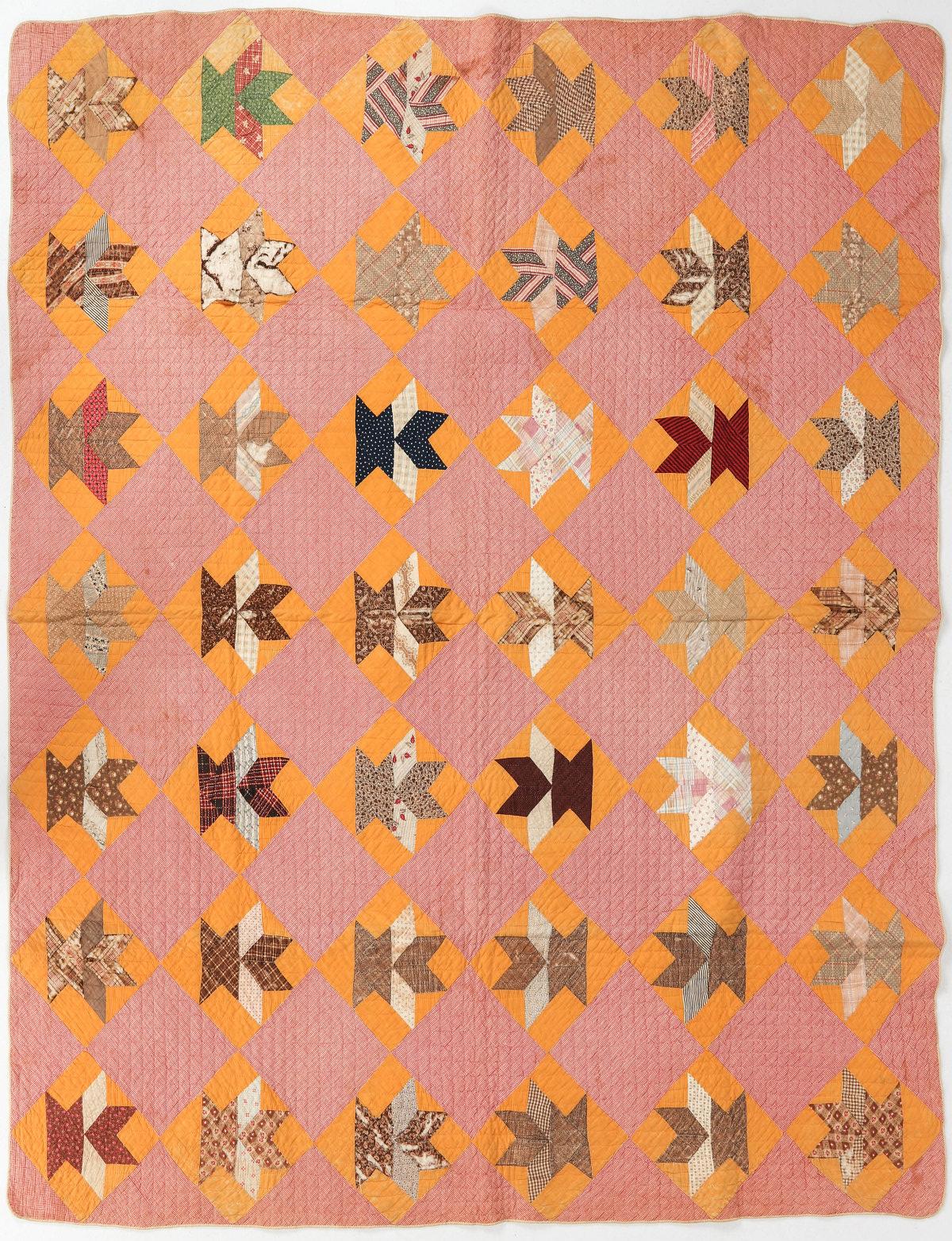 A 19TH CENTURY 'FLOWER BASKET' QUILT