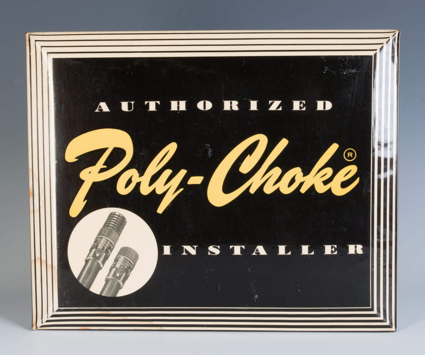 CIRCA 1940 POLY-CHOKE SHOTGUN CHOKE INSTALLER SIGN