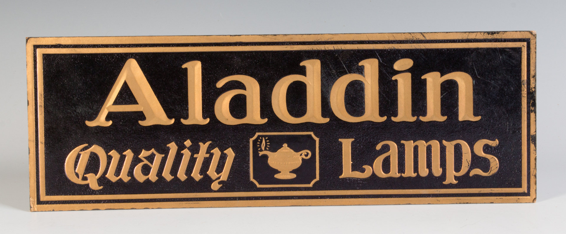 VINTAGE EASEL BACK SIGN FOR ALADDIN QUALITY LAMPS