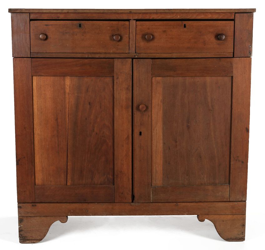 A 19TH CENTURY MIDWESTERN WALNUT JELLY CUPBOARD