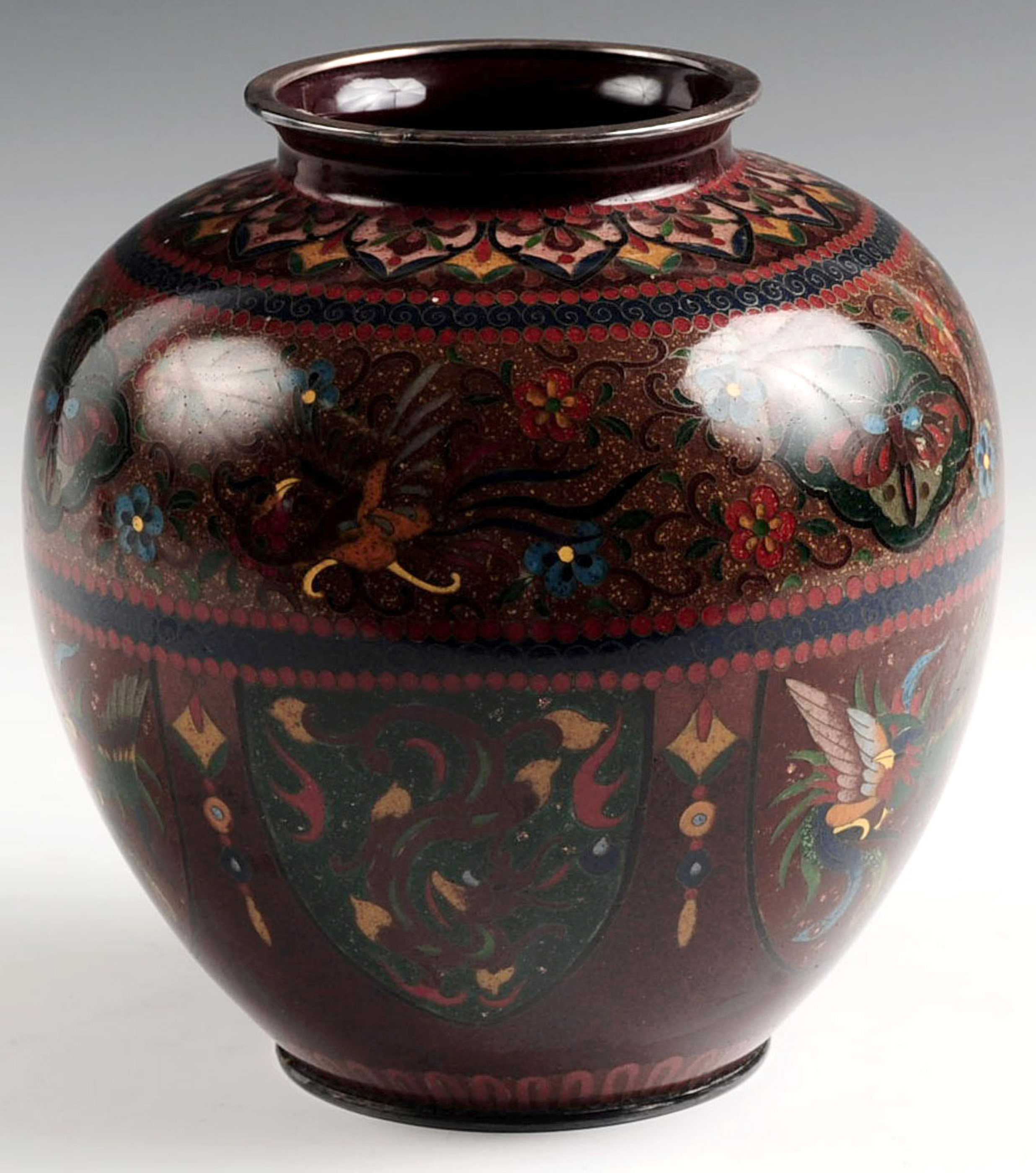 A MEIJI PERIOD JAPANESE CLOISONNE VASE