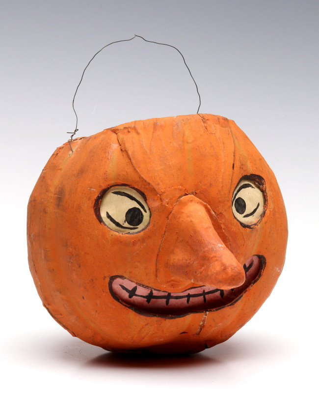 A GERMAN PAPIER MACHE HALLOWEEN JACK-O-LANTERN