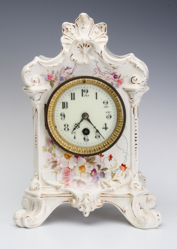 A CONTINENTAL CHINA CASE PORCELAIN CLOCK C. 1890