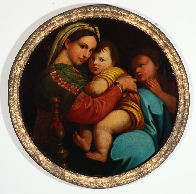 A 19TH C. ITALIAN SCHOOL OIL ON CANVAS THE MADONNA