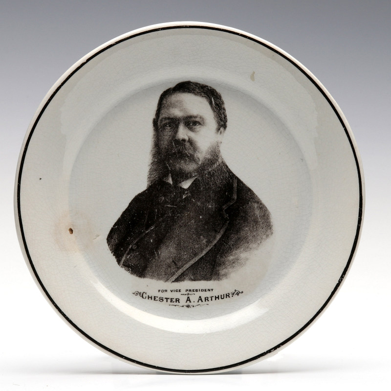 CHESTER ARTHUR FOR VICE PRESIDENT PORCELAIN PLATE