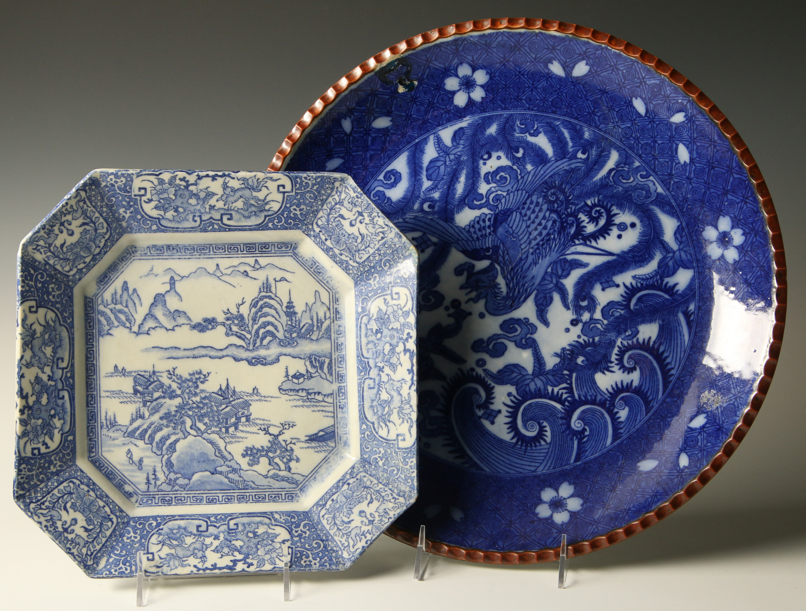 TWO JAPANESE ARITA WARE PLATES