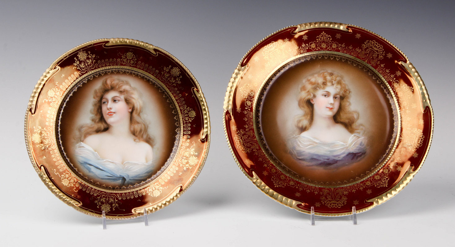 RS PRUSSIA 'ROYAL VIENNA' CABINET PORTRAIT PLATES