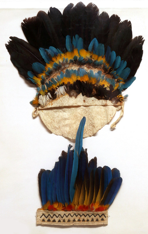 TWO SOUTH AMERICAN FEATHERED HEADDRESSES