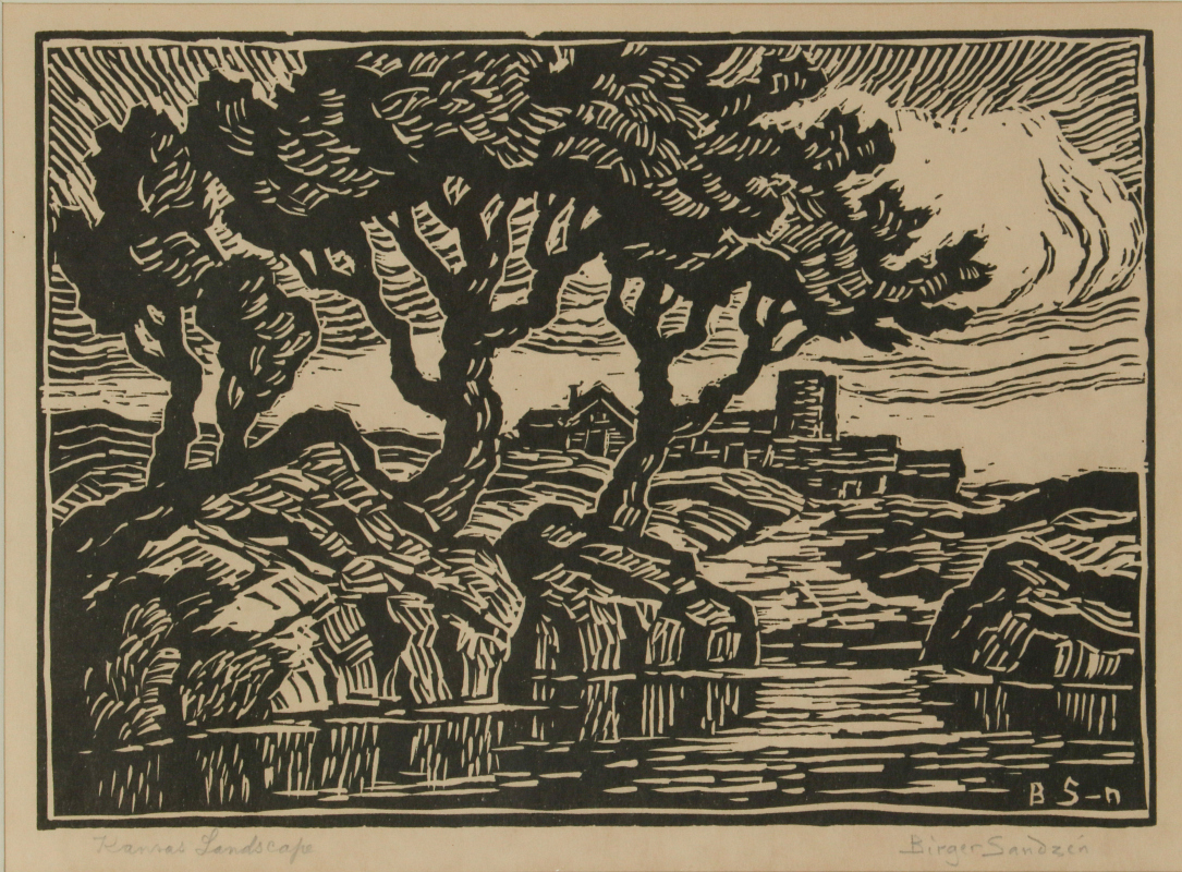 BIRGER SANDZEN (1871-1954) SIGNED BLOCK PRINT