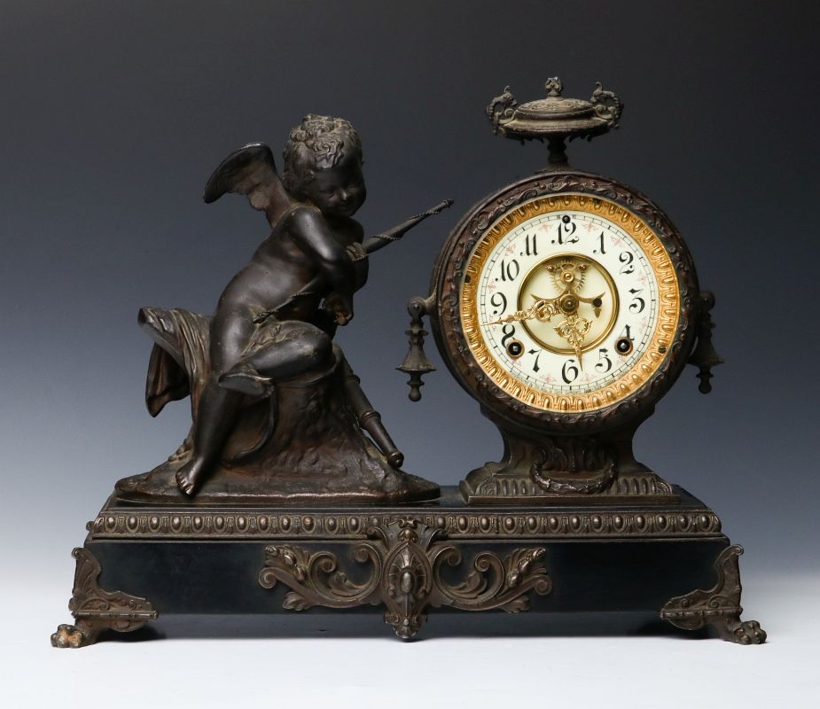 A GOOD ANSONIA CUPID STATUE CLOCK