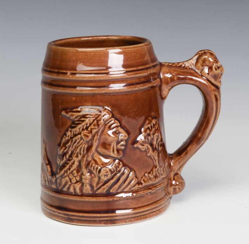 A BROWN OLD SLEEPY EYE STEIN MARKED WESTERN