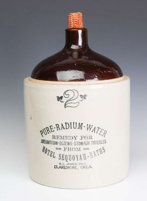 A SCARCE RADIUM WATER HOTEL SEQUOYAH ADVTG JUG