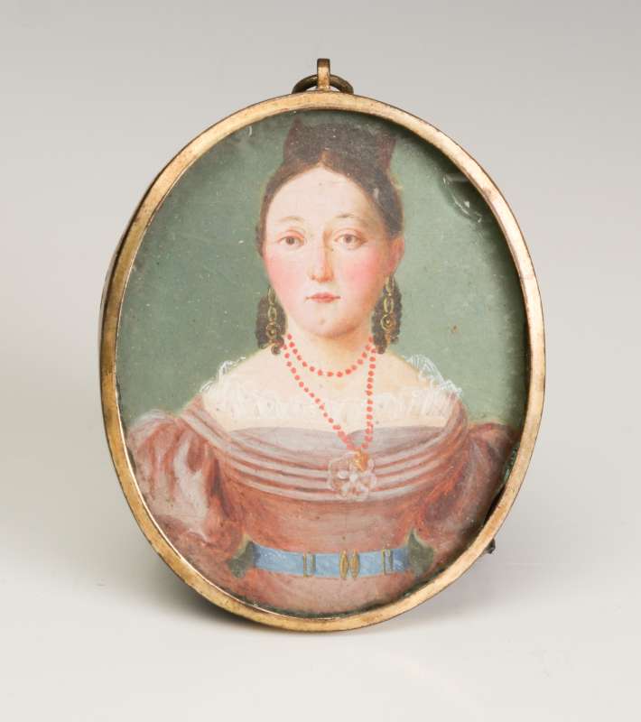 A GOOD 19TH C. AMERICAN PAINTED MINIATURE PORTRAIT