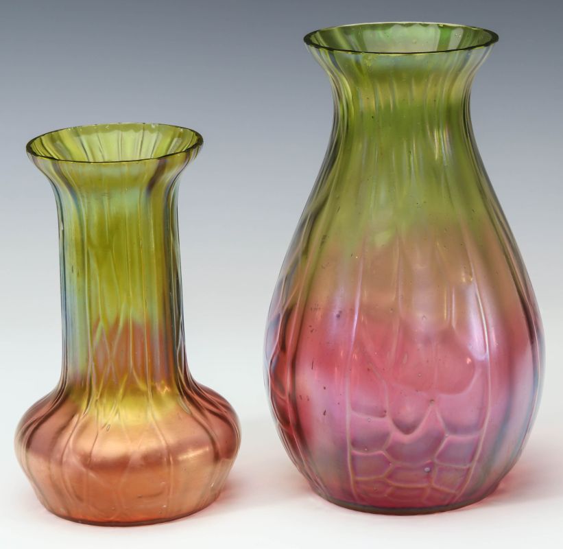 AUSTRIAN ART GLASS VASES ATTRIBUTED RINDSKOPF