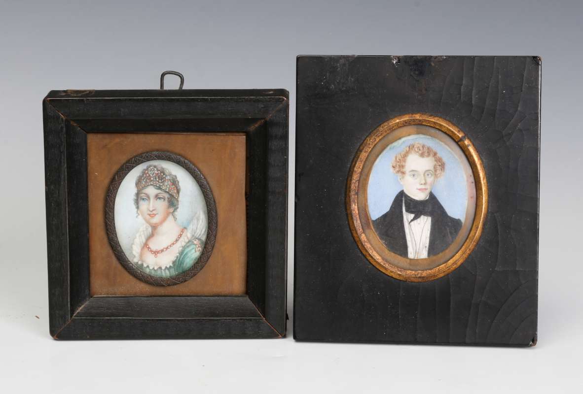 TWO 19TH CENTURY MINIATURE PORTRAIT PAINTINGS